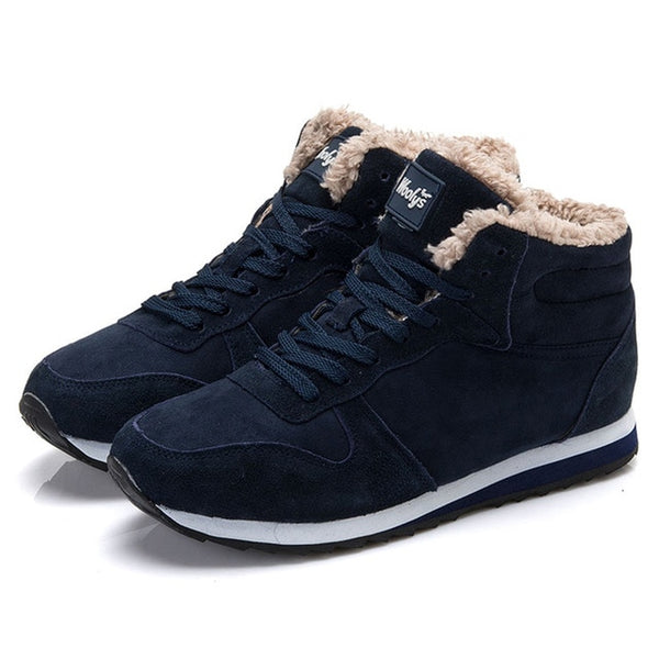 Shoes Men Sneakers Casual Shoes Basket Homme Lace Up Warm Fur Winter