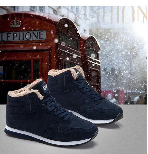 Shoes Men Sneakers Casual Shoes Basket Homme Lace Up Warm Fur Winter
