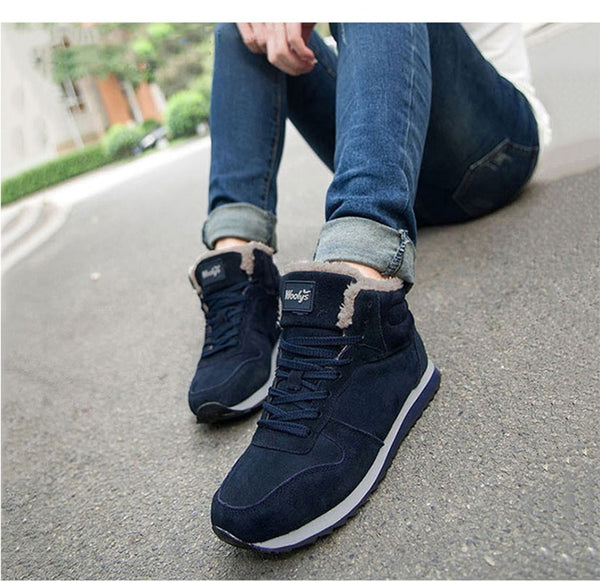 Shoes Men Sneakers Casual Shoes Basket Homme Lace Up Warm Fur Winter