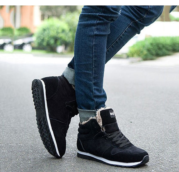 Shoes Men Sneakers Casual Shoes Basket Homme Lace Up Warm Fur Winter
