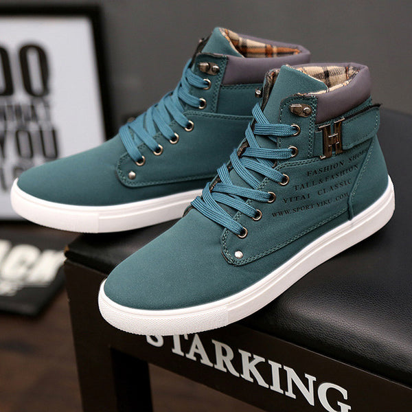 Warm winter shoes men sneakers solid lace-up flat with men shoes ankle boots comfortable