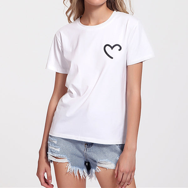 Couples Lovers  T-Shirt Love Heart Print