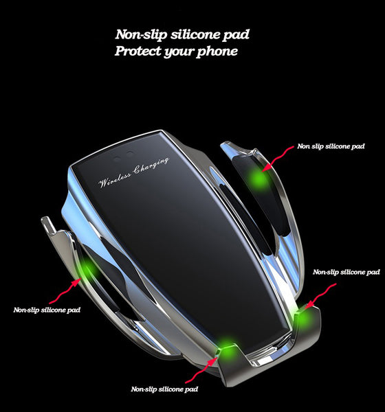 KSTUCNE 10W Qi Car Wireless Charger For iPhone/Samsung Note 10 Intelligent Infrared Fast Wireless Charging Car Phone Holder