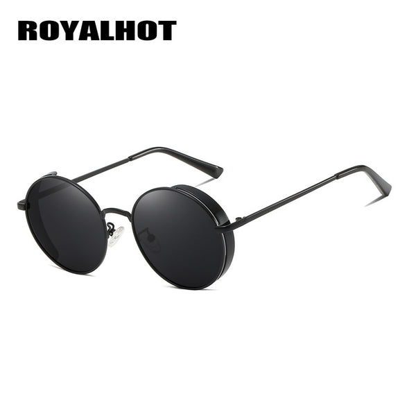RoyalHot Men WoMen Polarized Alloy Round Frame Steampunk Sunglasses