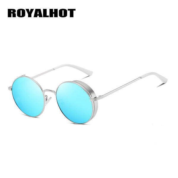 RoyalHot Men WoMen Polarized Alloy Round Frame Steampunk Sunglasses