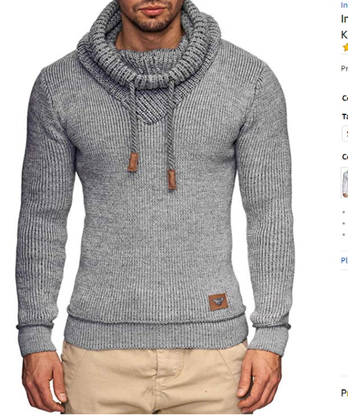ZOGAA Mens Sweaters Winter Solid Color