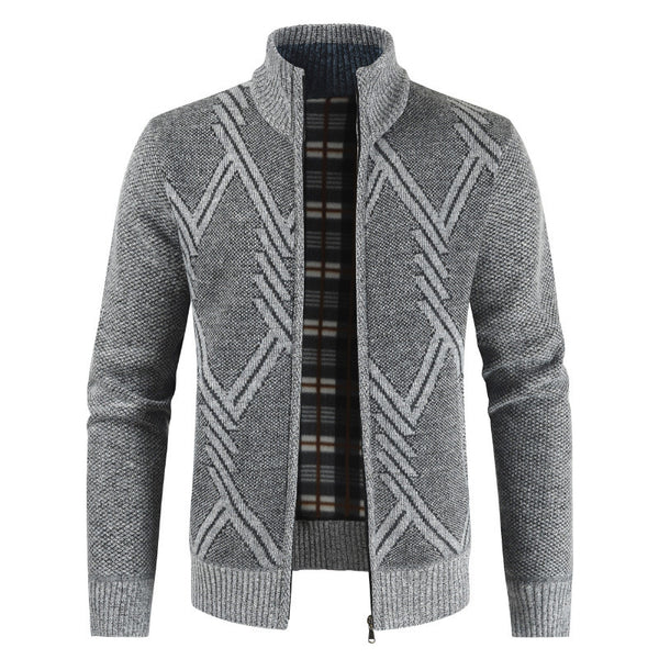 NEGIZBER Autumn Winter Mens Sweater Casual Stand Collar Thick Cardigan Men Fashion Warm Sweater Coats Men
