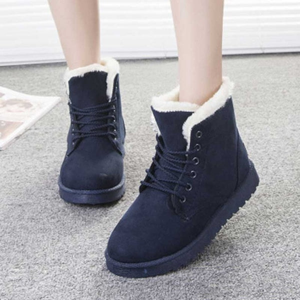 Women Boots Winter Warm Snow Boots Women Faux Suede Ankle Boots