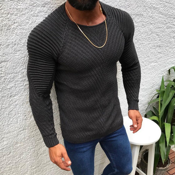 Men Fashion Knitted Pullovers Male Solid Color