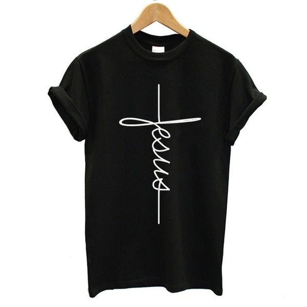 Short Sleeve Jesus T-shirt Christian Cross Printing