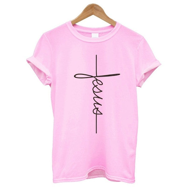 Short Sleeve Jesus T-shirt Christian Cross Printing