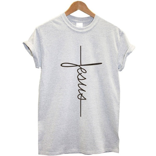 Short Sleeve Jesus T-shirt Christian Cross Printing