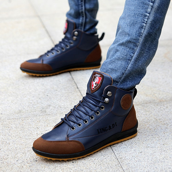 Men's boots spring and autumn winter shoes Hombre leather boots