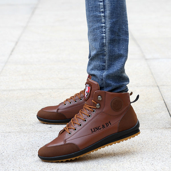 Men's boots spring and autumn winter shoes Hombre leather boots