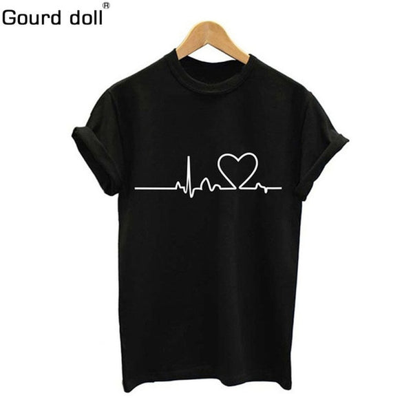 Love Printed Women T-shirts Casual Tee Shirt