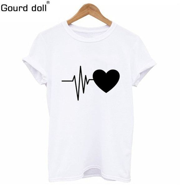 Love Printed Women T-shirts Casual Tee Shirt