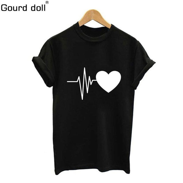 Love Printed Women T-shirts Casual Tee Shirt