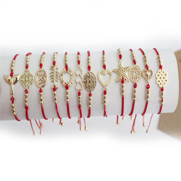 Minimalist Lucky Red Rope Bracelet Handmade Woven