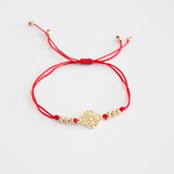 Minimalist Lucky Red Rope Bracelet Handmade Woven