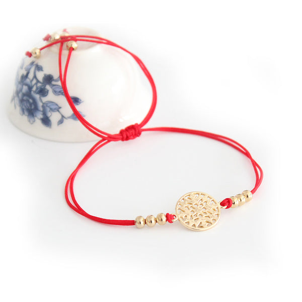 Minimalist Lucky Red Rope Bracelet Handmade Woven