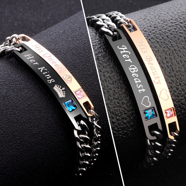 His Queen Her King  Couple Bracelet M/W