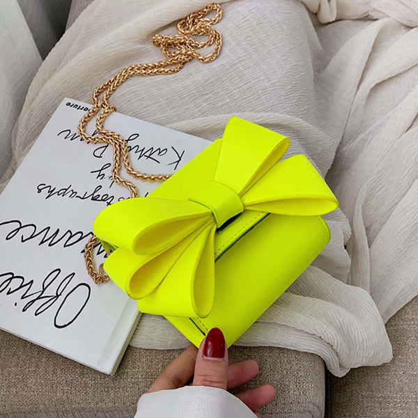 Green Yellow Bow Women Handbag 2019