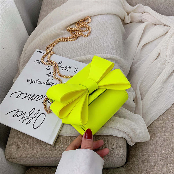 Green Yellow Bow Women Handbag 2019