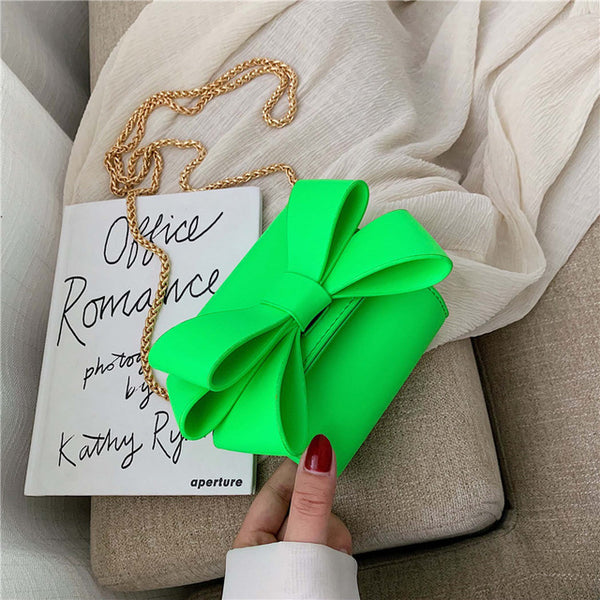 Green Yellow Bow Women Handbag 2019