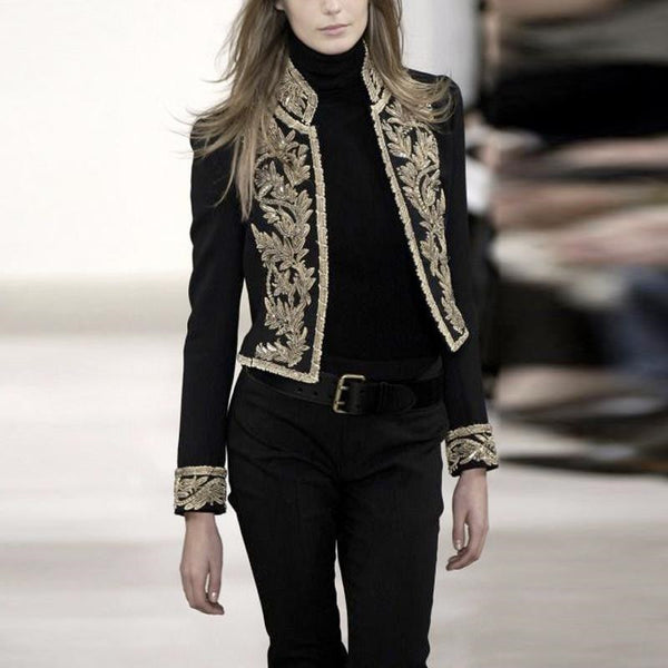 jacket embroidery print fashion short jacket coat national embroidery retro jacket