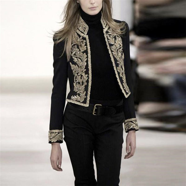 jacket embroidery print fashion short jacket coat national embroidery retro jacket