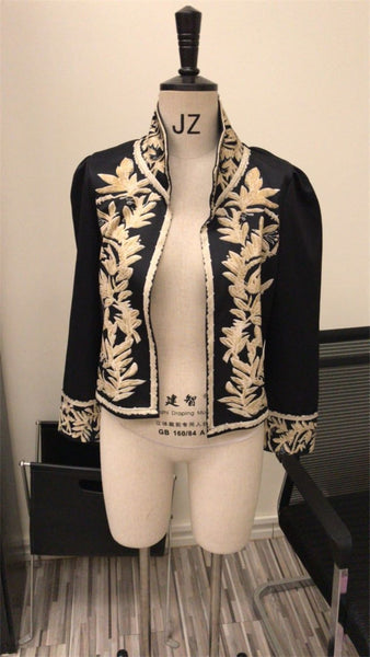 jacket embroidery print fashion short jacket coat national embroidery retro jacket