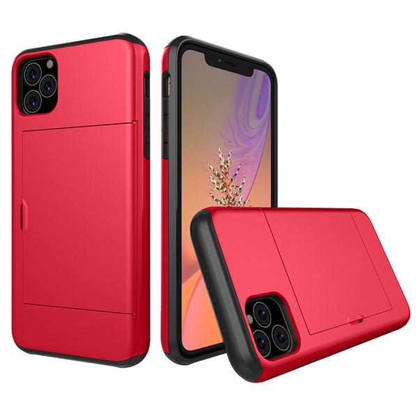 Business Phone Cases For iPhone 11 XI X XS Max XR  With Pocket Cover for iPhone 7 8 Plus 6 6s