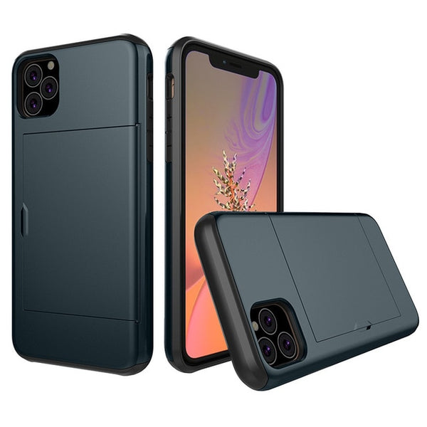 Business Phone Cases For iPhone 11 XI X XS Max XR  With Pocket Cover for iPhone 7 8 Plus 6 6s