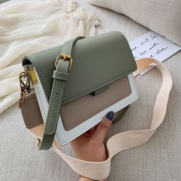 Patchwork Leather Crossbody Bags for Women 2019