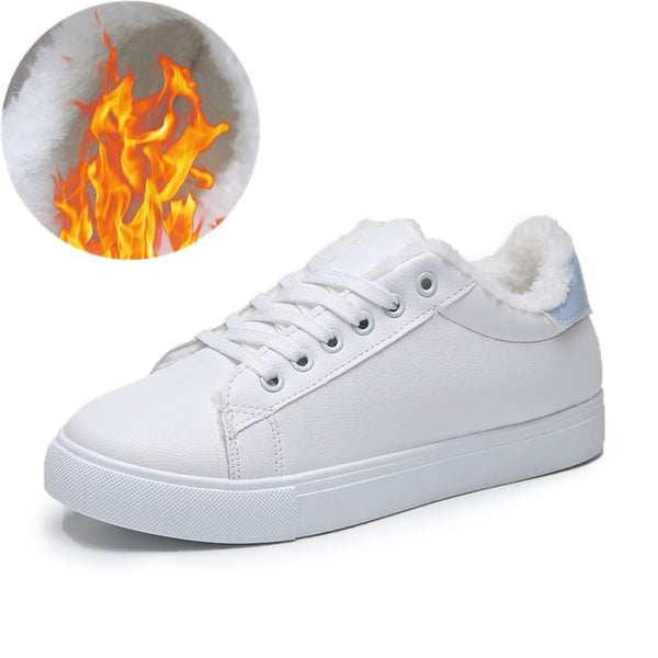 HOT Women  Fashion Breathble Vulcanized Shoes Women Lace up Casual Shoes White