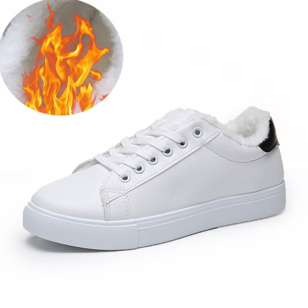 HOT Women  Fashion Breathble Vulcanized Shoes Women Lace up Casual Shoes White