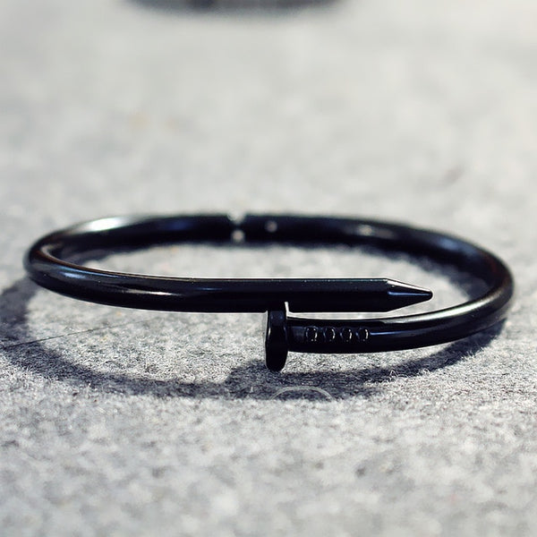 Simple Titanium Steel Stainless Steel Nails Bracelet Silver Gold Bracelets Bangles for Women Men Best  Jewelry brazalete hombre