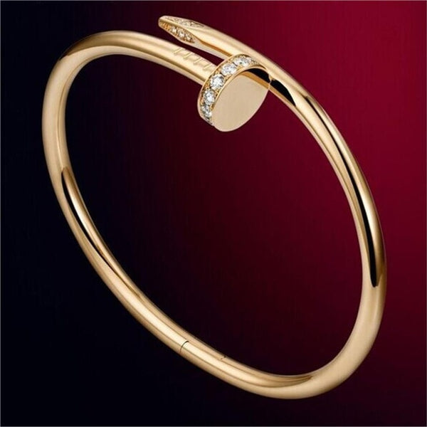 Simple Titanium Steel Stainless Steel Nails Bracelet Silver Gold Bracelets Bangles for Women Men Best  Jewelry brazalete hombre