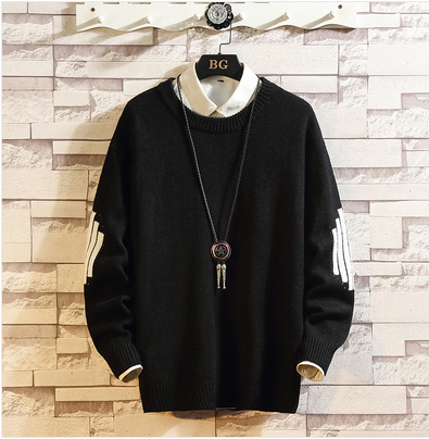 Pullover O-neck Sweater Color Matching