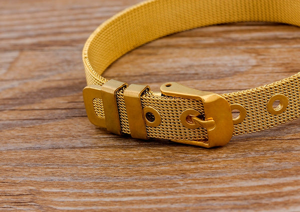 Top Quality Stainless Steel Watch Belt Bracelets For Women Men Golden Bangle CZ Boys & Girls Accessories Party Jewelry Gift