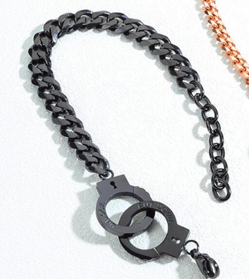Simple Personality Titanium Steel Handcuff Bracelet Stainless Steel Couple Bracelet