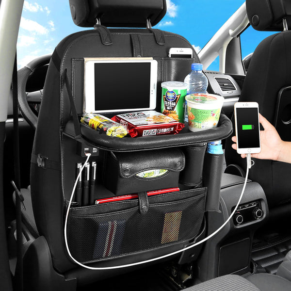 New PU Leather Car Seat Back Bag  Organizer Pad Storage Pocket Box Travel