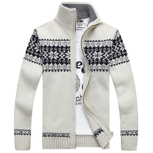 Sweater men's new fashion jacquard thick sweater