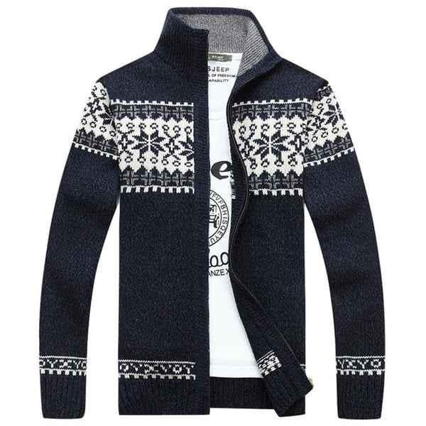 Sweater men's new fashion jacquard thick sweater
