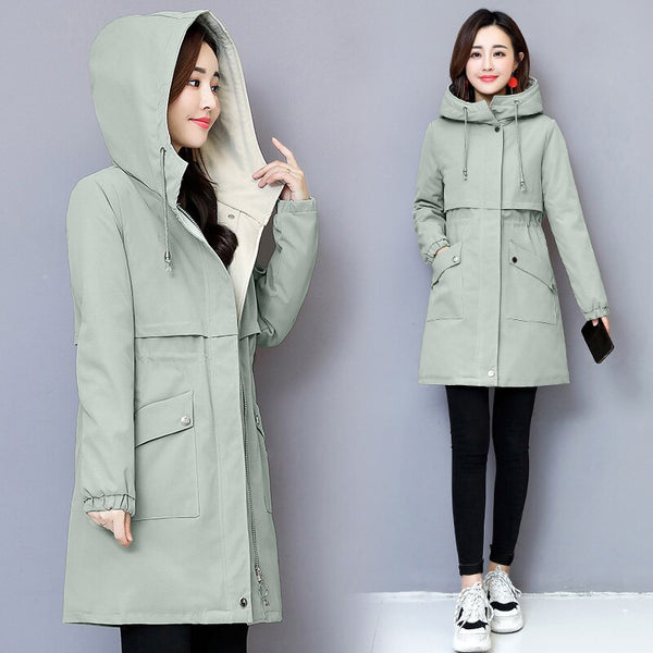 Windwear Women's Mid-long Korean Edition Autumn and Winter  Fashion Cotton Coat