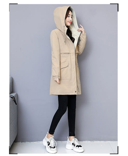 Windwear Women's Mid-long Korean Edition Autumn and Winter  Fashion Cotton Coat