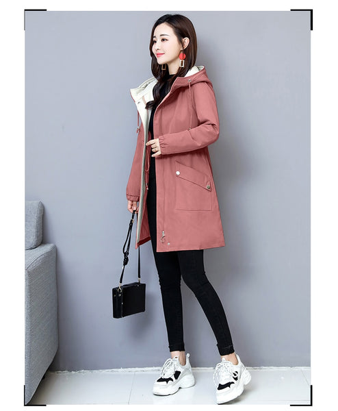Windwear Women's Mid-long Korean Edition Autumn and Winter  Fashion Cotton Coat