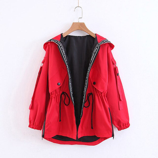 BTB.WO Women Sweatshirt Windbreaker Jacket Casual Long Sleeve Jacket Coats Outwear