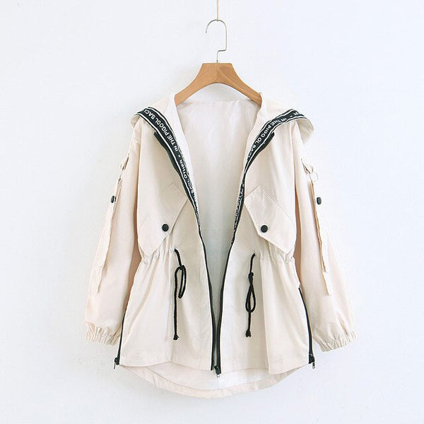 BTB.WO Women Sweatshirt Windbreaker Jacket Casual Long Sleeve Jacket Coats Outwear