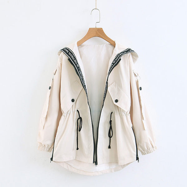BTB.WO Women Sweatshirt Windbreaker Jacket Casual Long Sleeve Jacket Coats Outwear